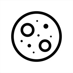 Moon icon vector sign and symbol isolated on white background. Moon Icon