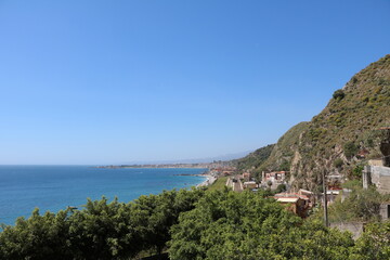 Fototapeta na wymiar Landscape around Taormina on the Mediterranean Sea, Sicily Italy