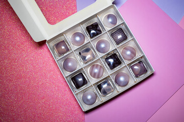 multicolored beautifully decorated handmade candies with fillings