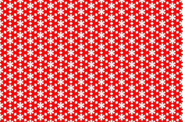 Fototapeta na wymiar red polka flower on white. Abstract pattern Seamless geometric of flower. red and white mosaic ornament, tablecloth.