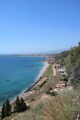 Hiking trail around Taormina on the Mediterranean Sea, Sicily Italy
