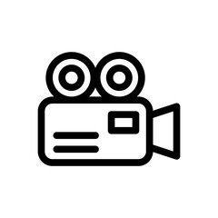 video camera icon vector, camera icon. video camera symbol. movie sign vector, Video recorder icon vector in outline style isolated, outline style