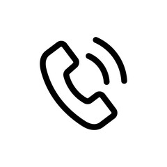 Telephone Ringing Icon. Illustration of phone icon on white background. Call icon. Telephone ringing outline icon