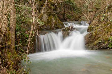 Green Forest And Waterfall Flowing In The Lake ( Çenedağı şelalesi, Derince, Kocaeli Türkiye)