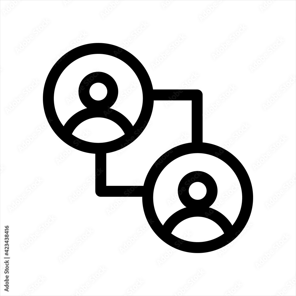 Poster people network vector icon. person connection icon. partnership network sign, relationship symbol fo