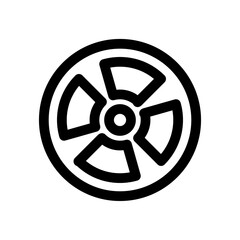 Obraz premium Nuclear energy outline vector icon. Thin line black nuclear energy icon, flat vector simple element illustration from editable ecology concept isolated stroke on white background