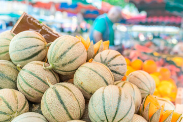 Cavaillon melon on the street food market provencal France