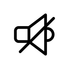 No sound Flat Icon on white Background. Mute Vector Icon. Sound Icon - Sound Off Icon Vector Design Flat Style Symbol, Mute Button Speaker