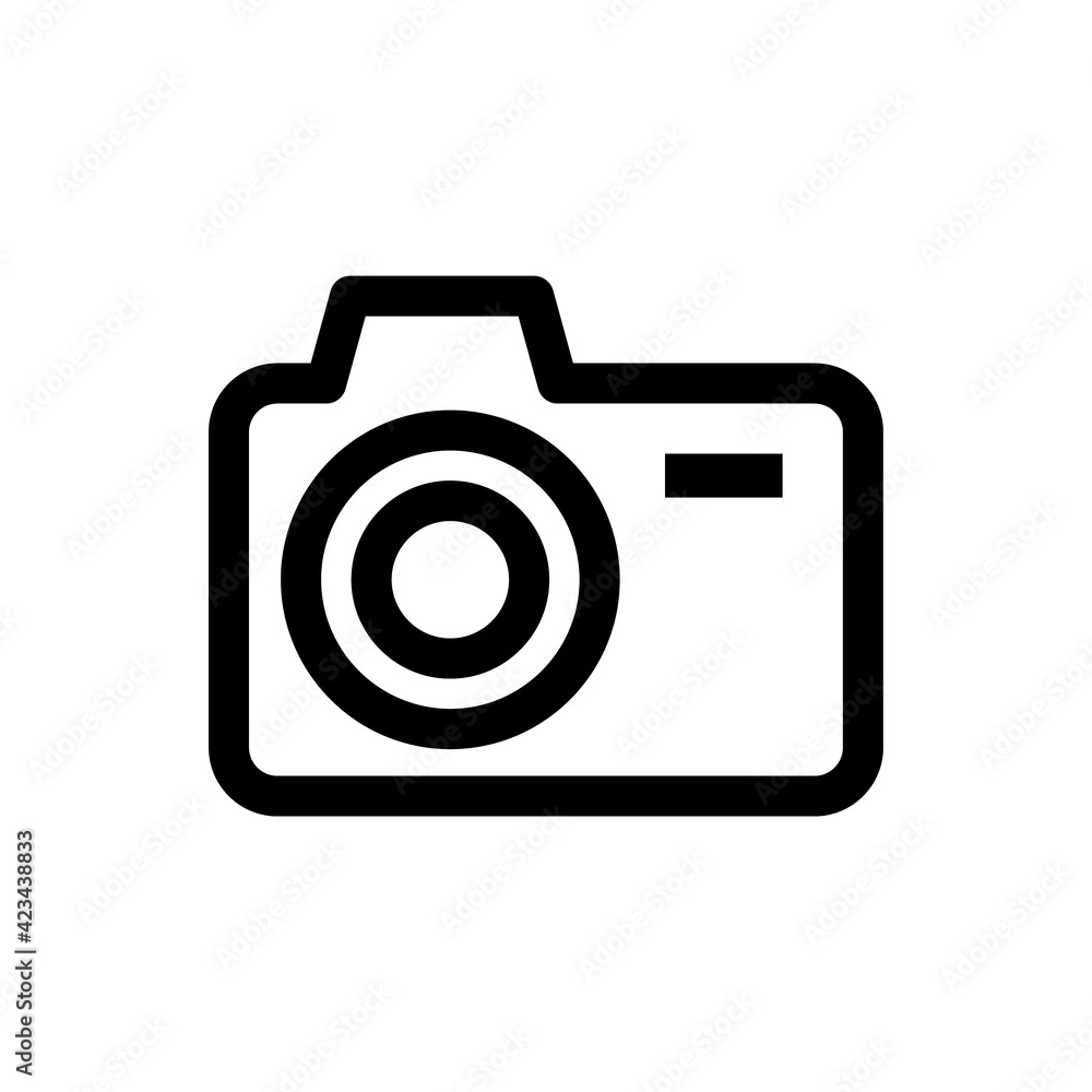 Poster camera icon in trendy flat style isolated on grey background. camera symbol for your web site design