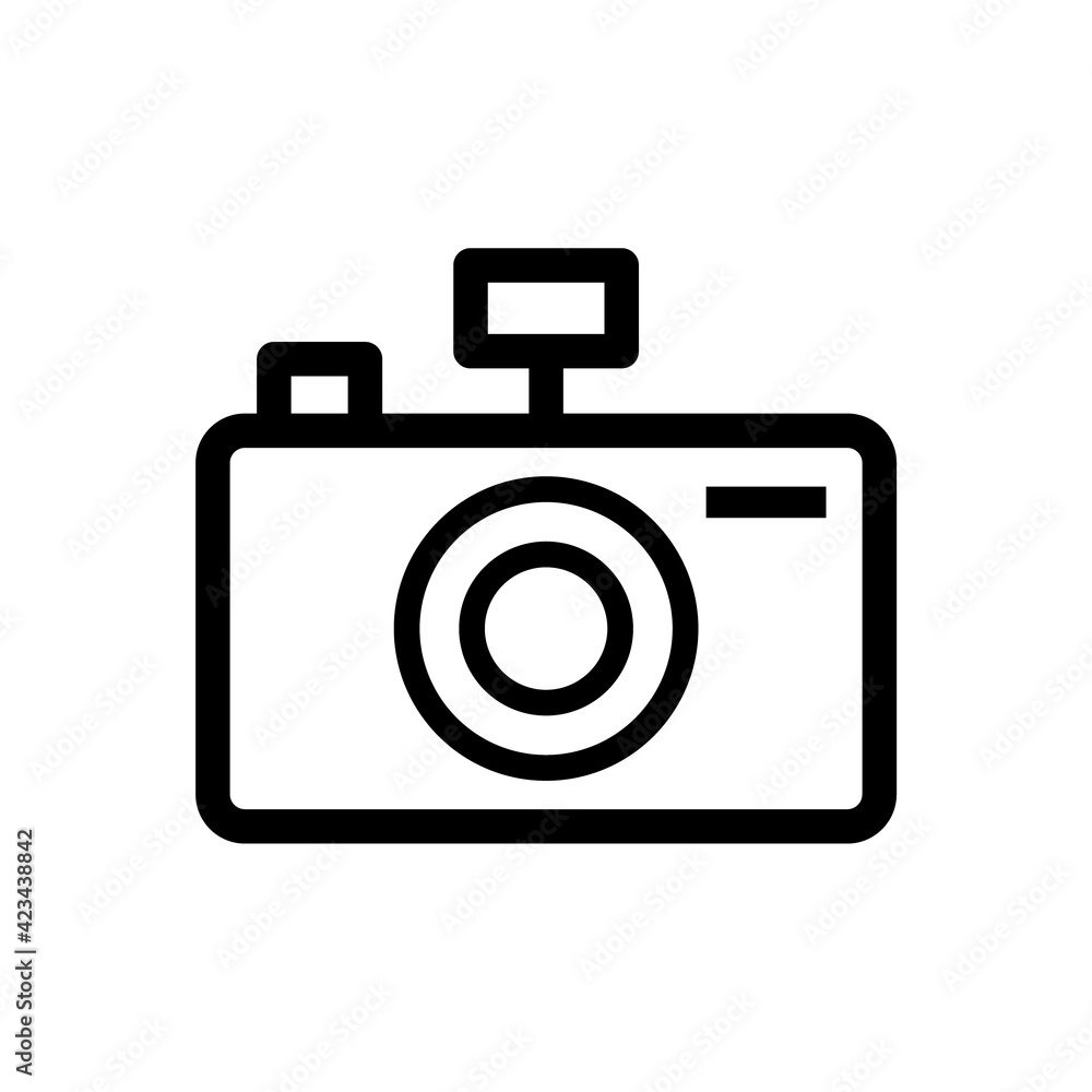 Poster camera icon in trendy flat style isolated on grey background. camera symbol for your web site design