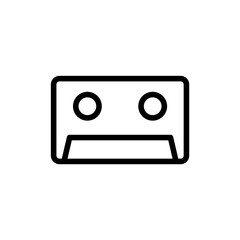 Cassette tape icon vector illustration on white background. Audio cassette tape. Retro music symbol, logo illustration.