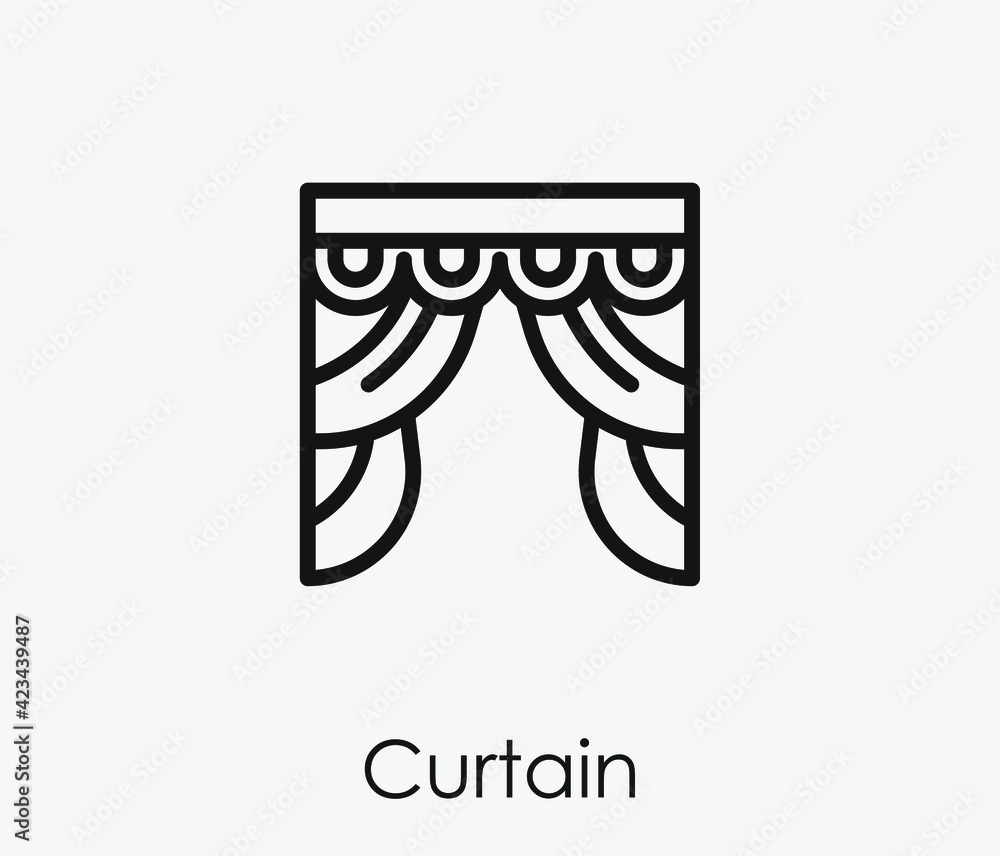Poster curtain vector icon. editable stroke. linear style sign for use on web design and mobile apps, logo.