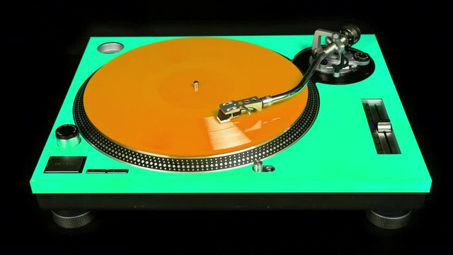changing colours vinyl and dj turntable stop motion