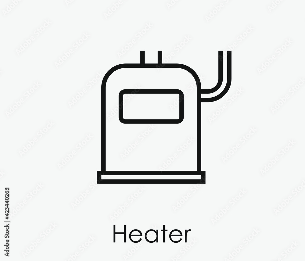 Poster heater vector icon. editable stroke. linear style sign for use on web design and mobile apps, logo. 