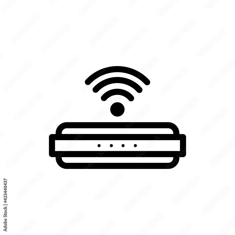 Poster wifi router flat icon design, vector illustration. internet service wireless router or modem with wi