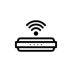 Wifi router flat icon design, vector illustration. Internet service wireless router or modem with wifi signal flat vector icon for apps and websites