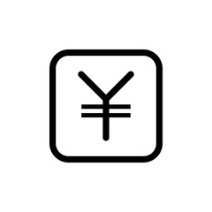 Fototapeta premium Yen sign icon, currency sign - money symbol, vector cash illustration. Yen Sign Icon, Yen vector. yen currency coin icon isolated on white, yen money for app symbol, yen coin for financial concept