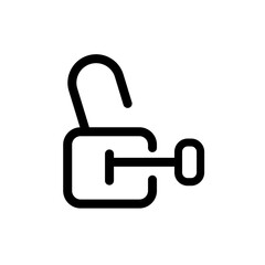 outline icon of unlocked lock on white background. Icon of padlock. Open padlock icon isolated on white background. Lock symbol. open padlock and key icon