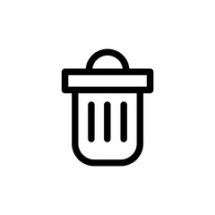Trash bin garbage icon in flat style. Trash bucket vector illustration on isolated background. Garbage basket business concept.