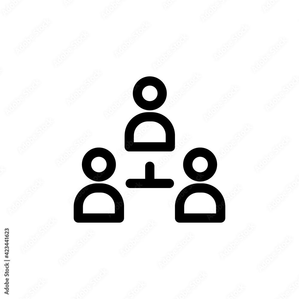 Poster people network vector icon. person connection icon. partnership network sign, relationship symbol fo