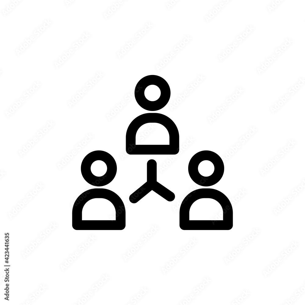 Poster people network vector icon. person connection icon. partnership network sign, relationship symbol fo