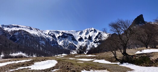 snow covered mountains