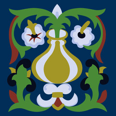 Multicolored decorative element in floral style