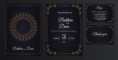 elegant wedding invitation cards set