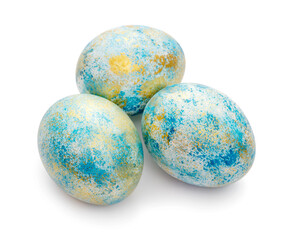 colored Easter eggs isolated on white background
