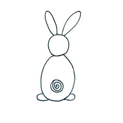 Handdraw Bunny Rabbit Sketch on white background
