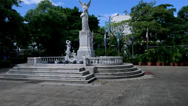 Statue of Ruben Dario in Central Park near Revolution Square, Managua Nicaragua