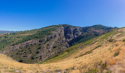 Fototapeta na wymiar Geological formation near the waterfall of Fisgas de Ermelo