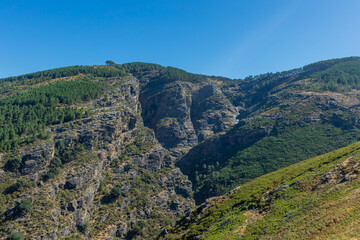 Fototapeta na wymiar Geological formation near the waterfall of Fisgas de Ermelo