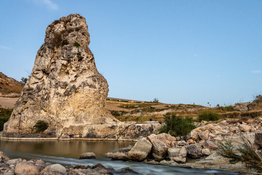 The area of 'pietra perciata' - rock with holes - near the mining area in Riesi