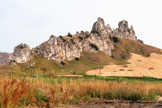 The area of 'pietra perciata' - rock with holes - near the mining area in Riesi