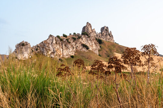 The area of 'pietra perciata' - rock with holes - near the mining area in Riesi