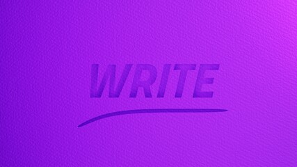 Write lettering in paper texture. 3D illustration background with copy space