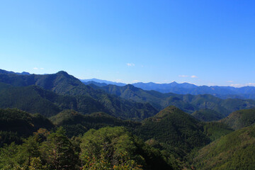 Fototapeta na wymiar Hiking the Japanese Kumano Kodo Pilgrimage Trail - Nakahechi Route (熊野古道 - 中辺路コース) | Views along the trail