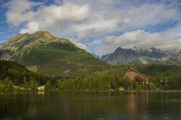 Picturesque mountain lake and a top tourist destination in the High Tatras of Slovakia