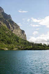 Fototapeta na wymiar Beautiful mountain lake in the High Tatras of Slovakia