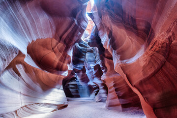 A colorful abstract shot of the magical Antelope Canyon located in Arizona USA