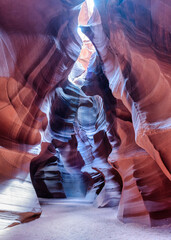 Vertical shot of the fascinating Antelope Canyon in Arizona, the USA