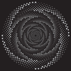 Dotted Halftone Vector Spiral Pattern or Texture