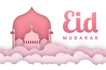 Happy eid mubarak background illustration template design