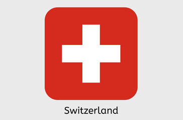 Switzerland country flag icon, Swiss flag vector illustration, Europe