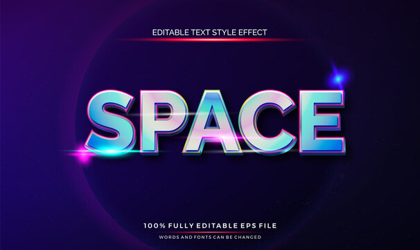 editable text style effect space theme bright color.
vector illustration template