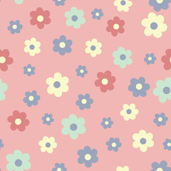 Colorful vintage floral repeat pattern pink Background vector illustration design