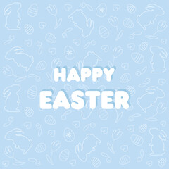 Naklejka premium Happy Easter banner with pattern