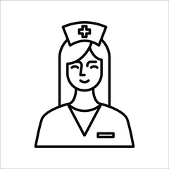 Nurse vector icon. Illustration isolated on white background for graphic and web design. color editable