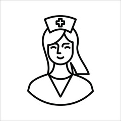 Nurse vector icon. Illustration isolated on white background for graphic and web design. color editable